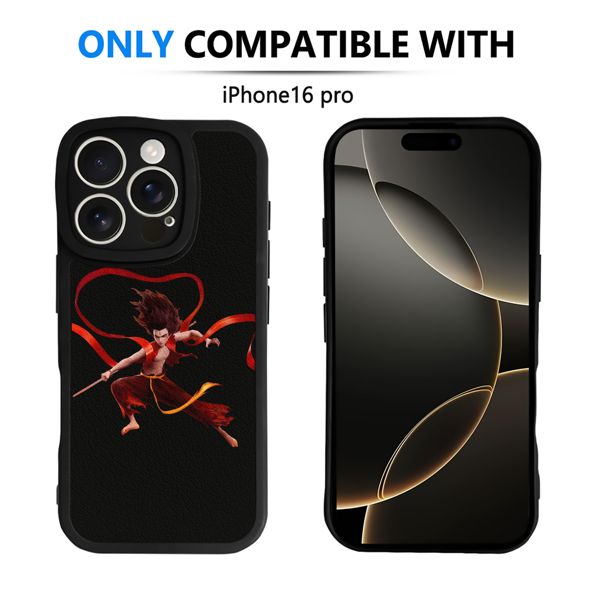 （画像用） Ne Zha 2 ナタ 魔童の大暴れ 【iPhone 16シリーズ対応】シリコンスマホケース（レザー調） 材質：シリコン